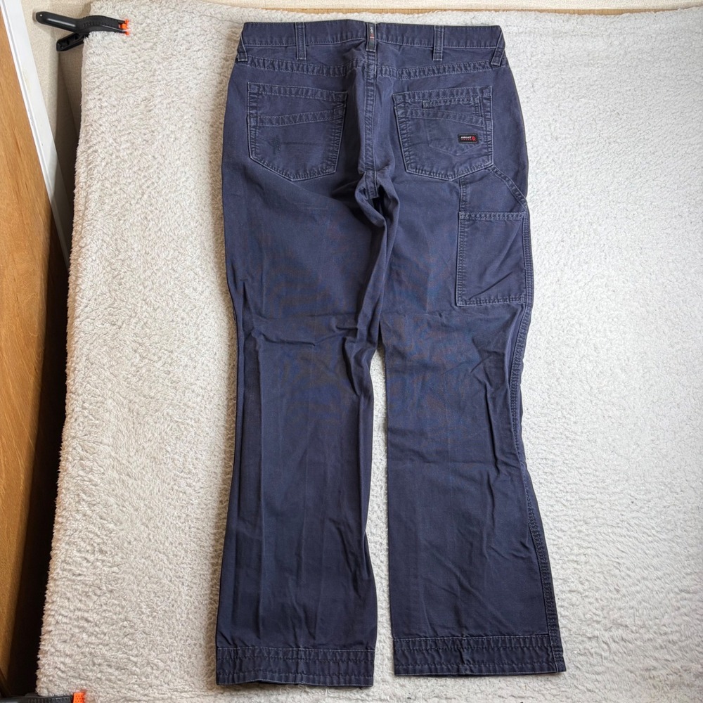 Ariat FR M4 Relaxed Boot Work Pants Mens 36x34 (38x33) Blue Canvas